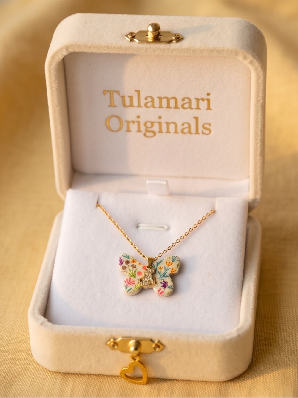 Wildflower Butterfly + Pup Charm Necklace